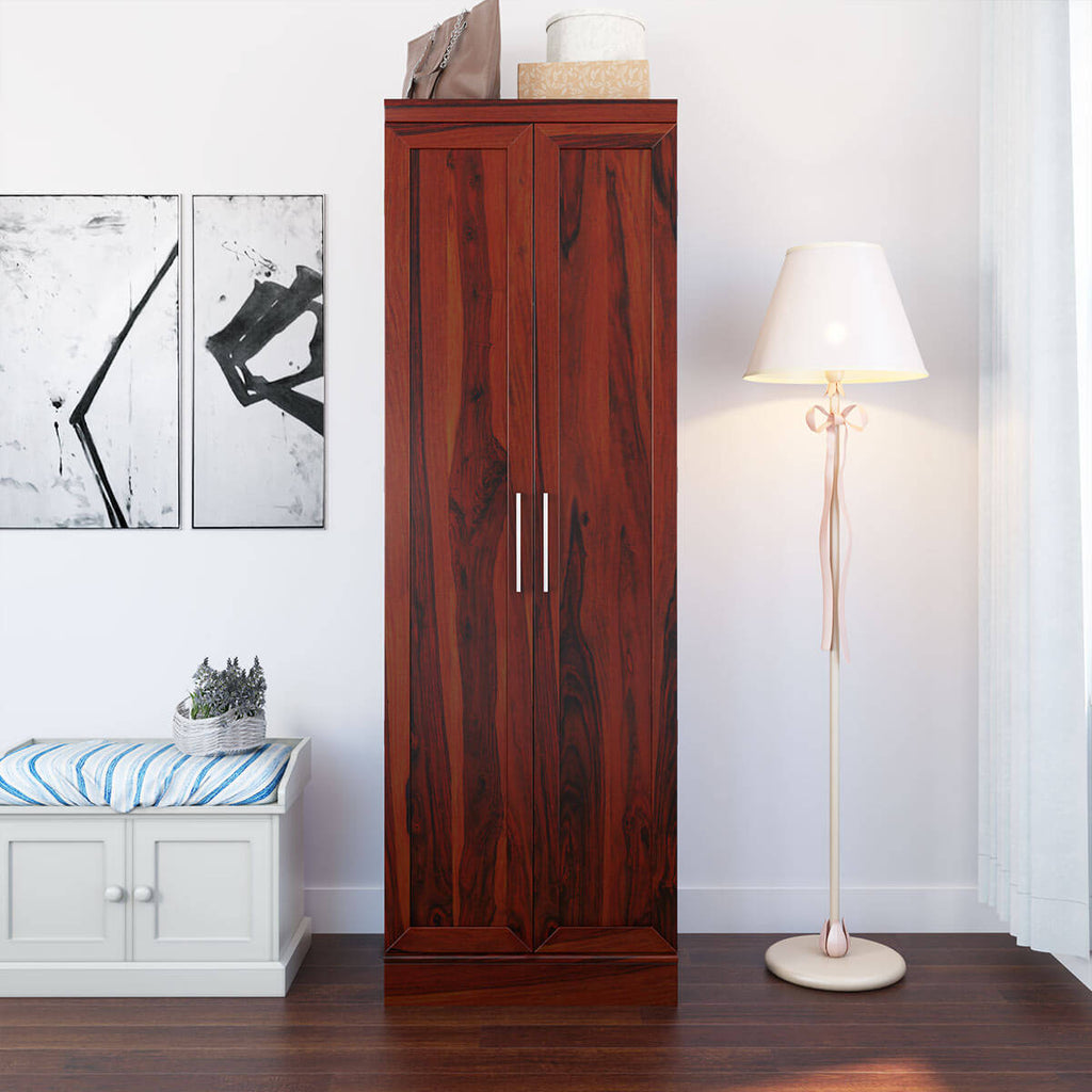 Royal Palace Wardrobe Solid Sheesham Wood Two Door With In Honey Oak Finish For Bedroom Furniture