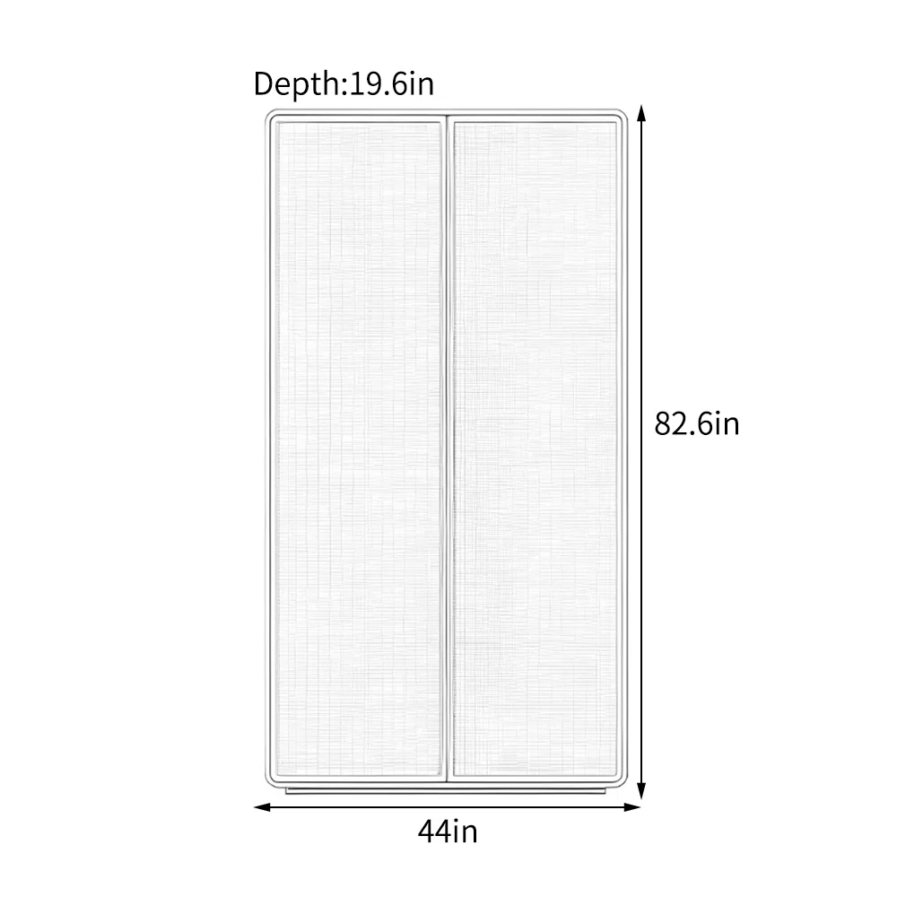Solid Mango Wood Almirah | Two Door Wardrobe Cane Design In black Finish