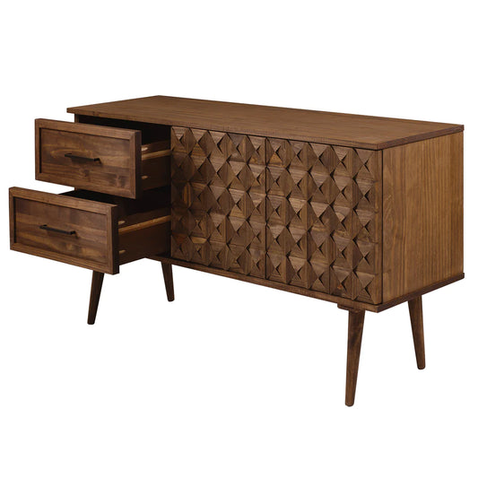 Baliya Solid Mango Wood Sideboard In Walnut For Lining Room Furniture