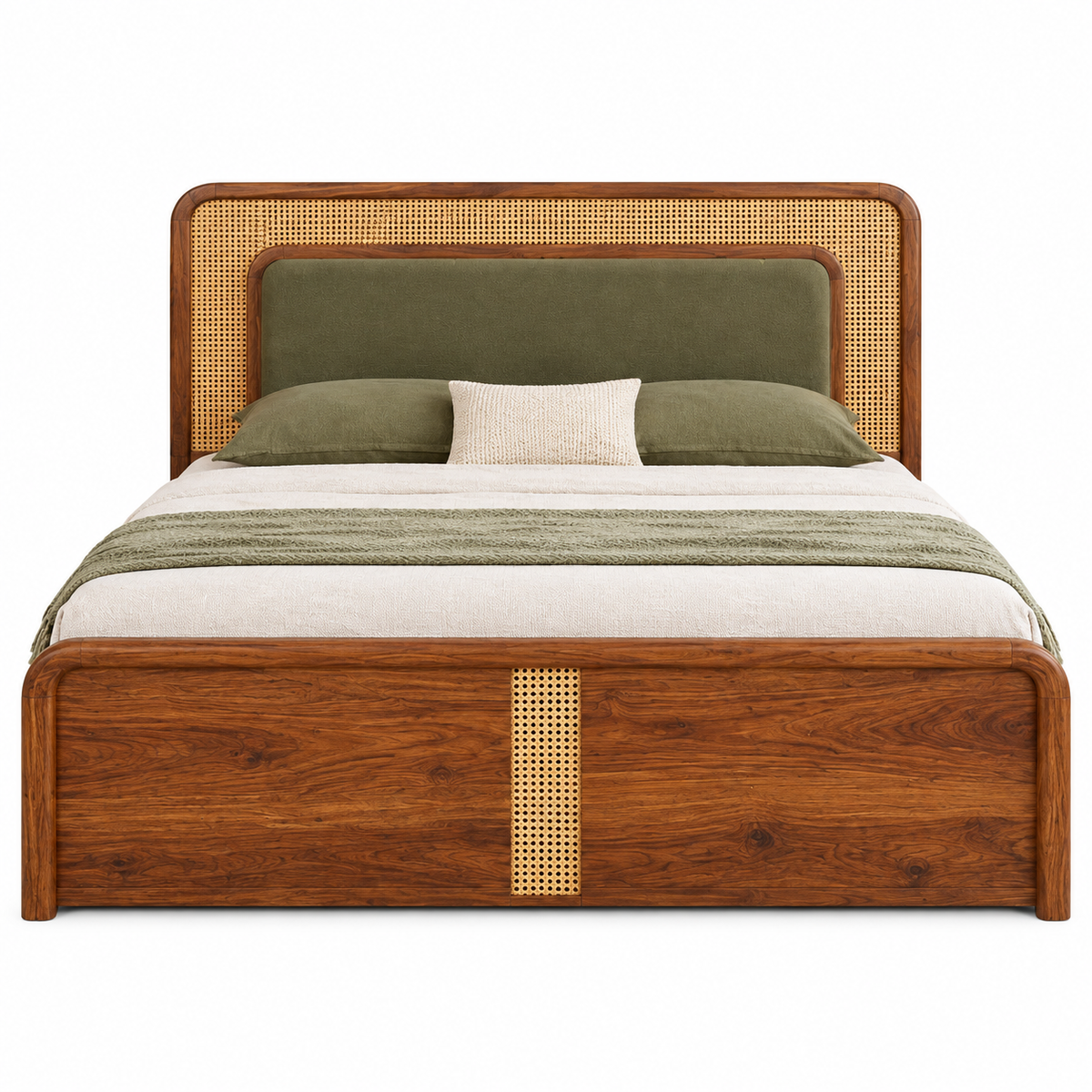 Demiwall Solid Wood King Size Box Storage Bed In Natural Finish #31