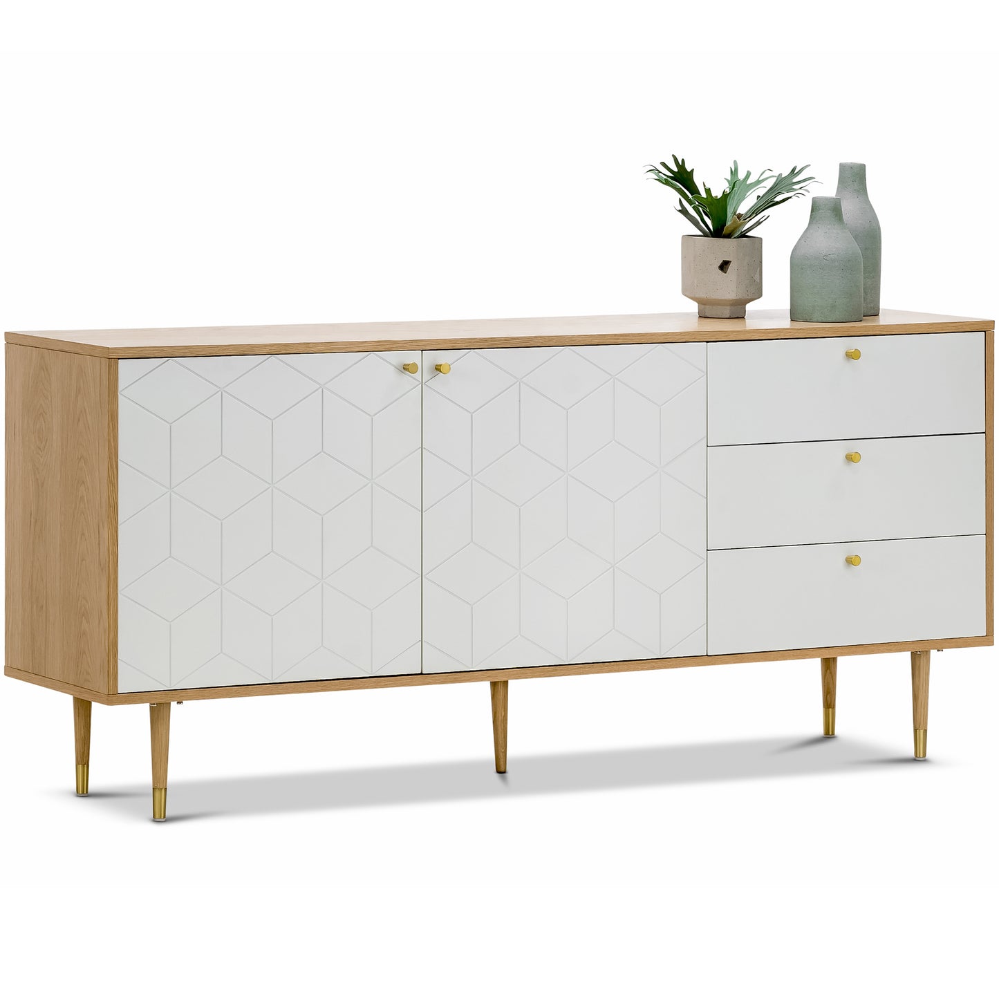 Baliya Solid Mango Wood Sideboard In Walnut For Lining Room Furniture