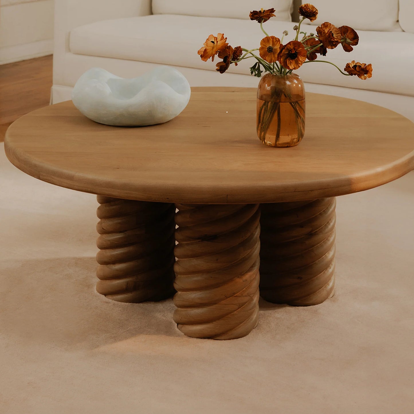 Goela  Solid Wood  Coffee Table Natural  Finish For  living  Room