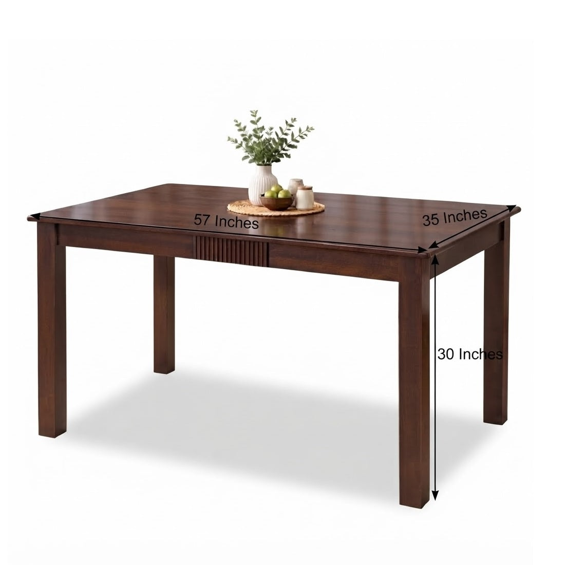 Demiwall Solid Mango Wood Six Seater Dining Set With Upholstery Tubbeco Finish - Sierra Collection