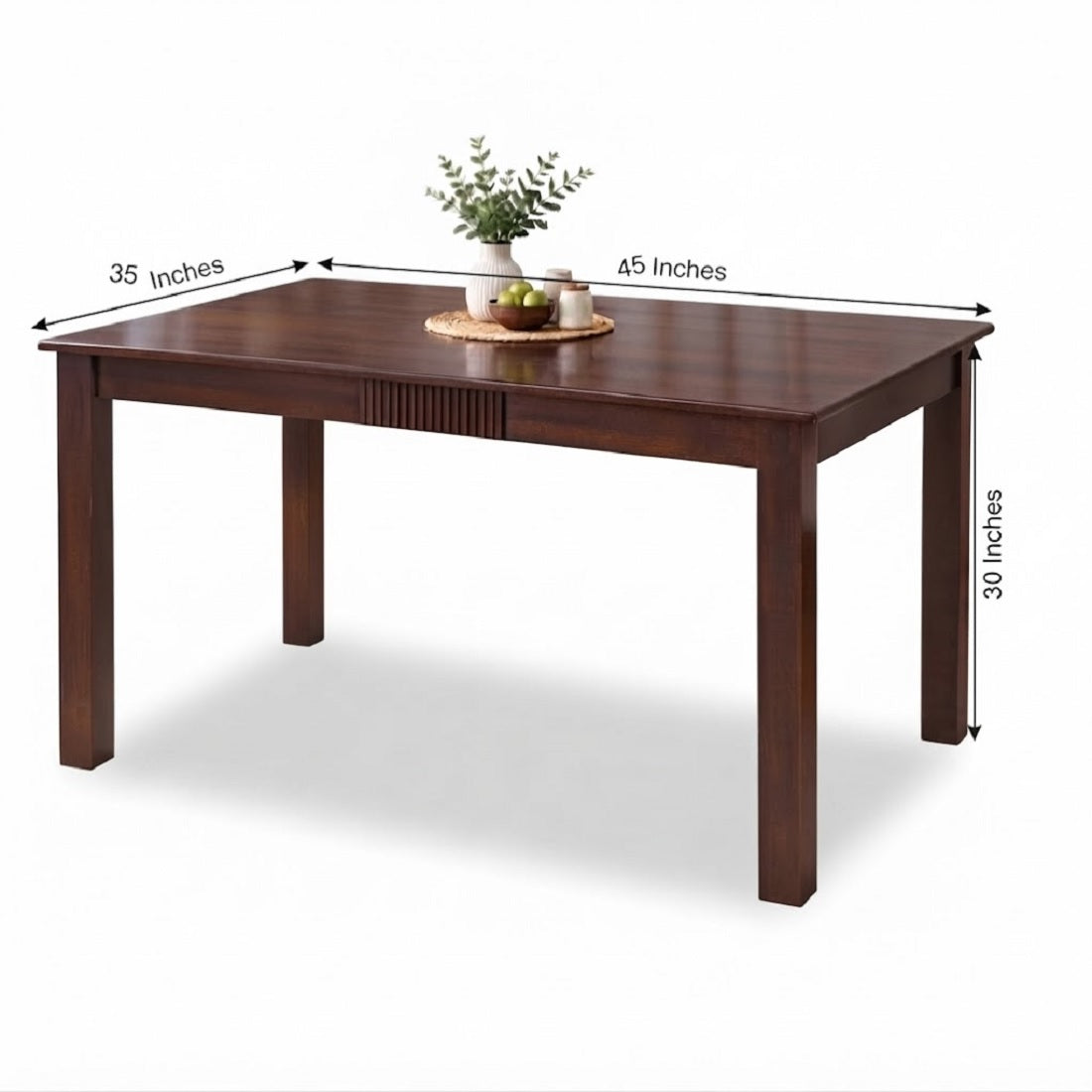 Demiwall Solid Mango Wood 4 Seater Dining Set With Upholstery In tubbeco Finish - Sierra Collection