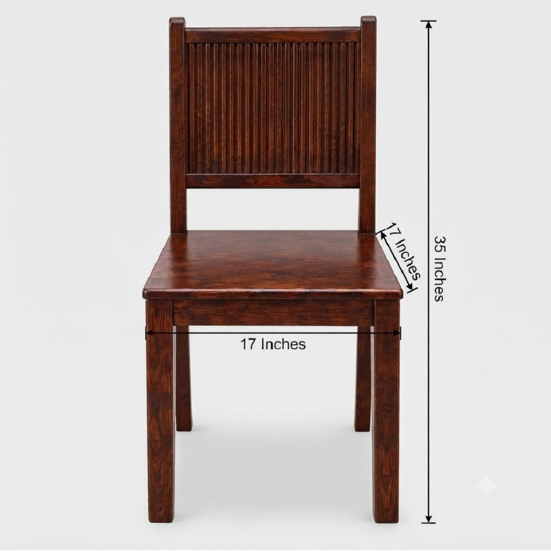 Demiwall Solid Mango Wood Chair Set Of 2 In tubbeco Finish - Sierra Collection
