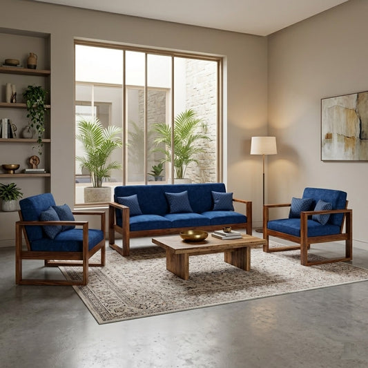 Segur Solid wood 5 Seater Sofa Set In Provincial teak finish