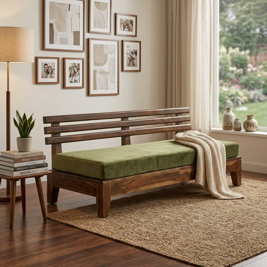 Kia Sheesham Wood 3 seater Sofa In Provincial Teak In Living Room