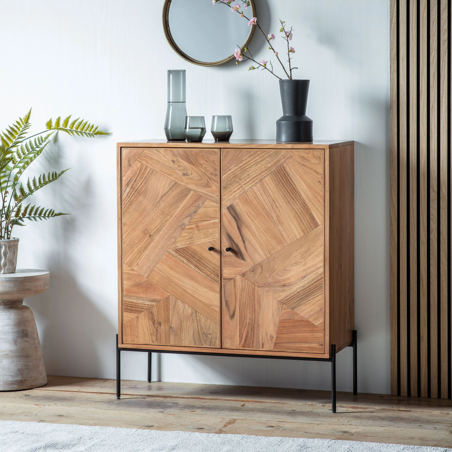 Baliya Solid Mango Wood Sideboard In Walnut For Lining Room Furniture