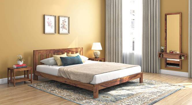 Acme Solid Wood Queen Size Beds In Provincial Teak Finish For Bedroom Furniture