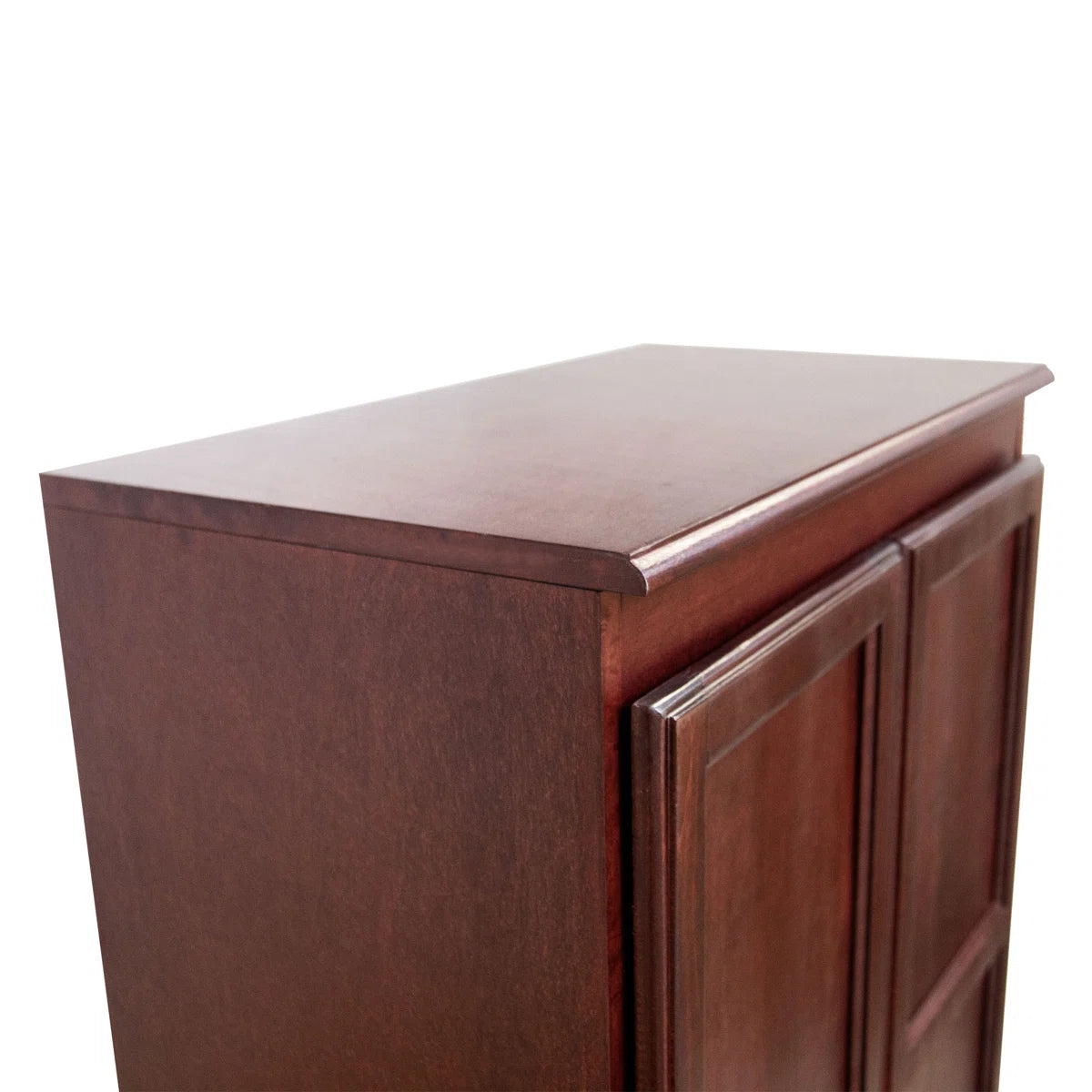 Solid Mango Wood Almirah | Two Door Wardrobe In Brown Teak Finish