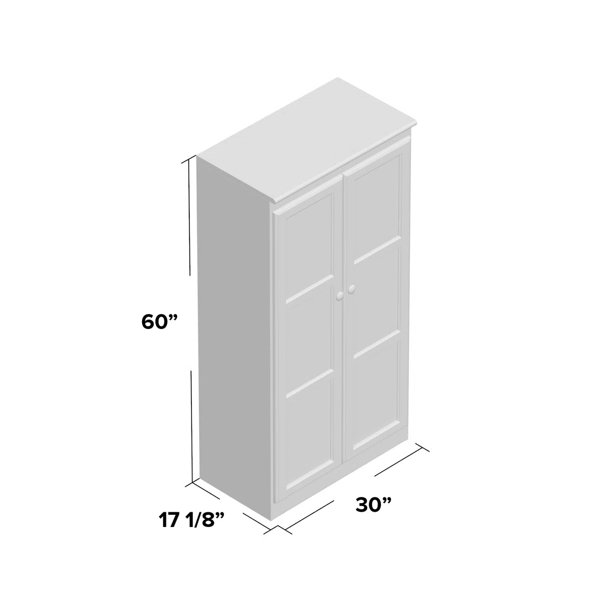 Solid Mango Wood Almirah | Two Door Wardrobe In Brown Teak Finish