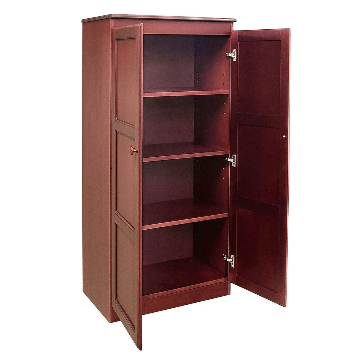 Solid Mango Wood Almirah | Two Door Wardrobe In Brown Teak Finish