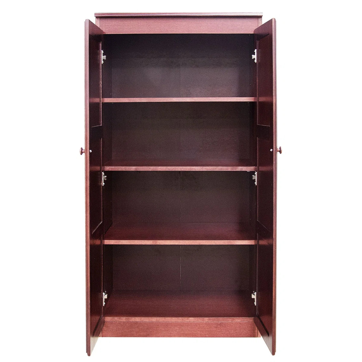 Solid Mango Wood Almirah | Two Door Wardrobe In Brown Teak Finish