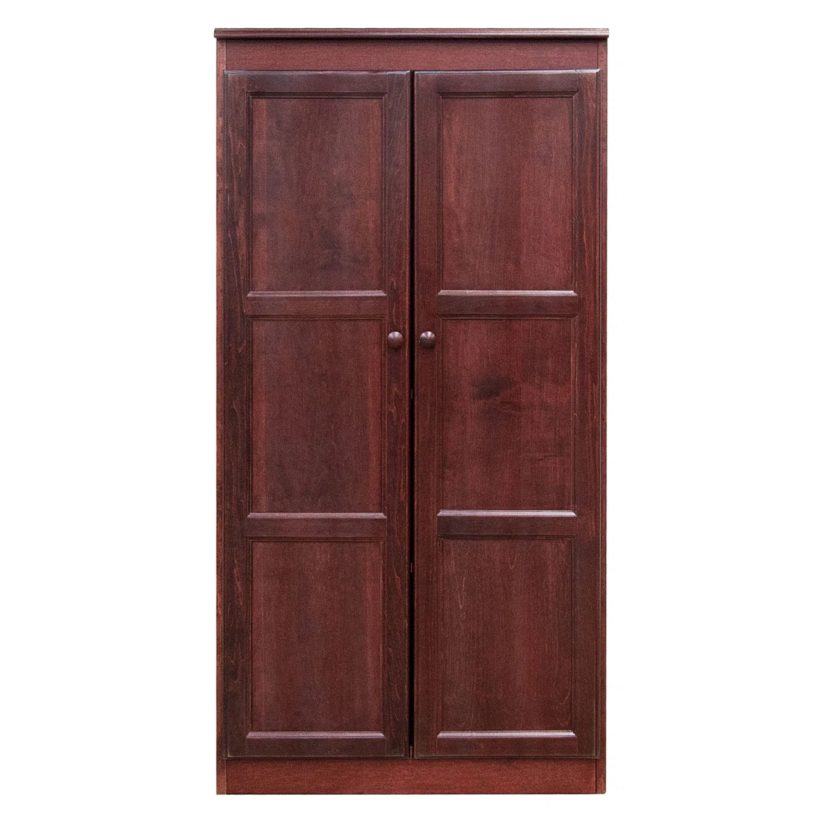 Solid Mango Wood Almirah | Two Door Wardrobe In Brown Teak Finish