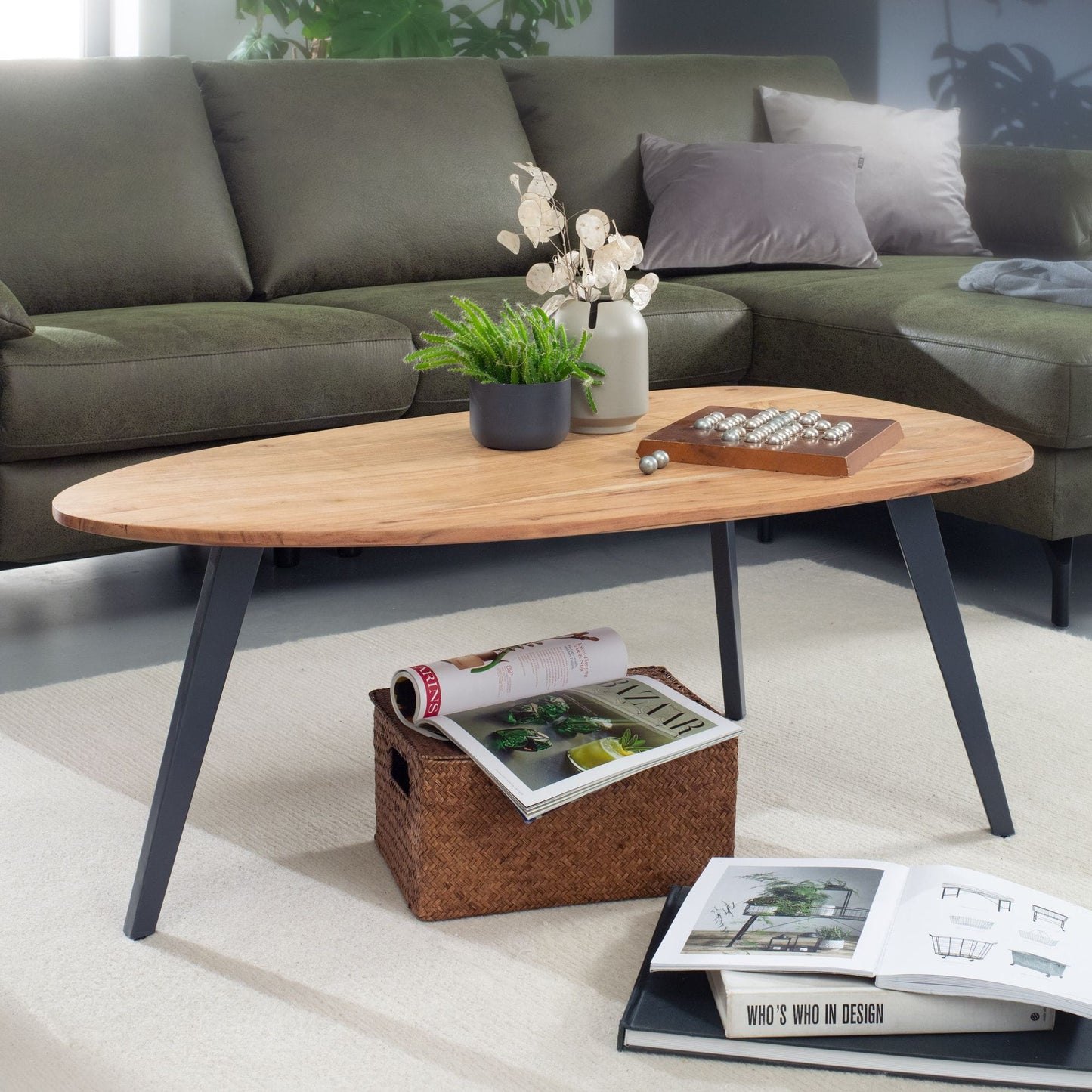 Orota Solid Wood Coffee Table In Natural Finish For Living Room