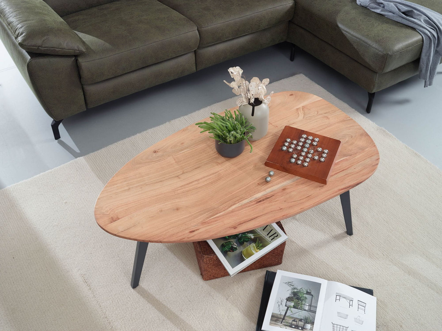 Orota Solid Wood Coffee Table In Natural Finish For Living Room