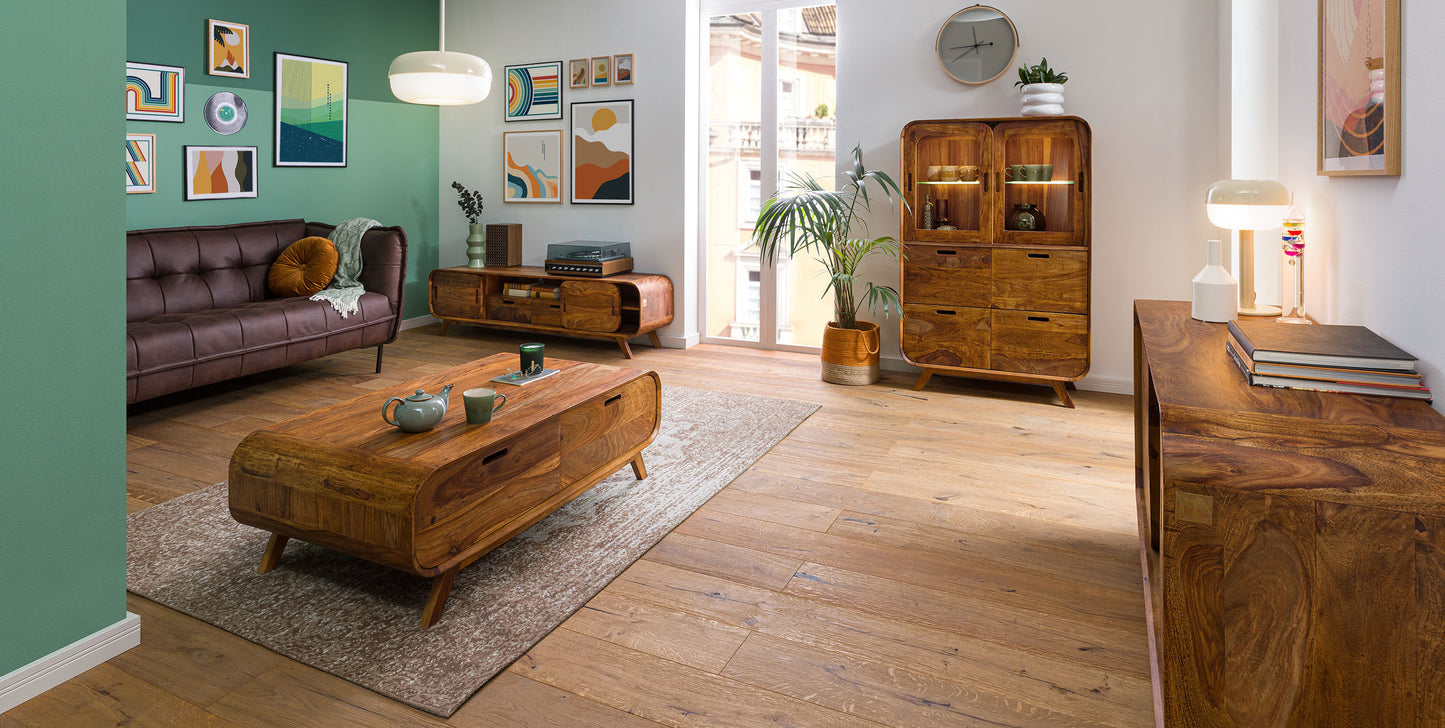 STENDERD Solid Mango Wood Sideboard In Walnut For Lining Room Furniture