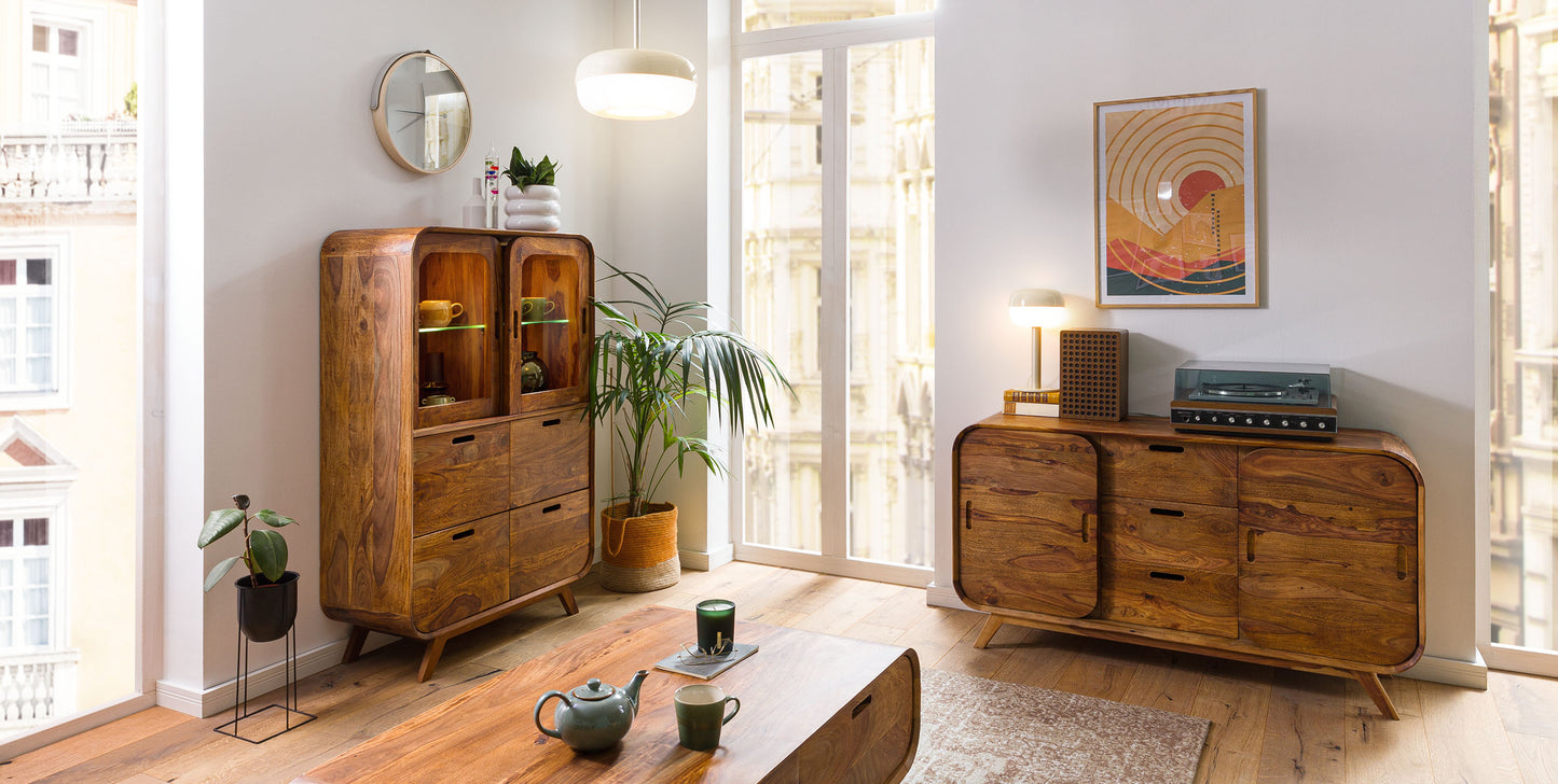 STENDERD Solid Mango Wood Sideboard In Walnut For Lining Room Furniture
