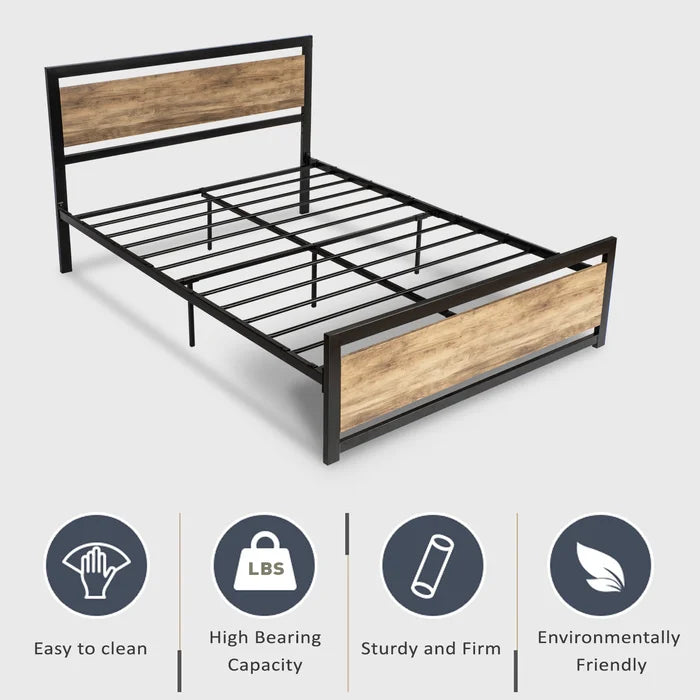 morden  queen size bed with metal & WOOD