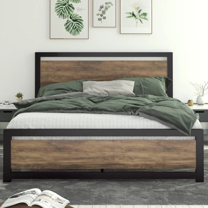 morden  queen size bed with metal & WOOD