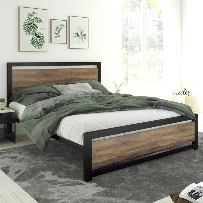 morden  queen size bed with metal & WOOD