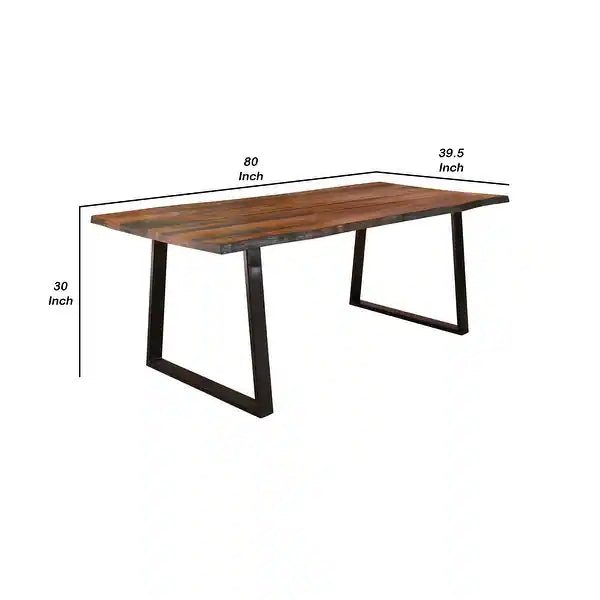 Roster Sheesham Wood Dining Table With Natural Gray Finish For Dining Room