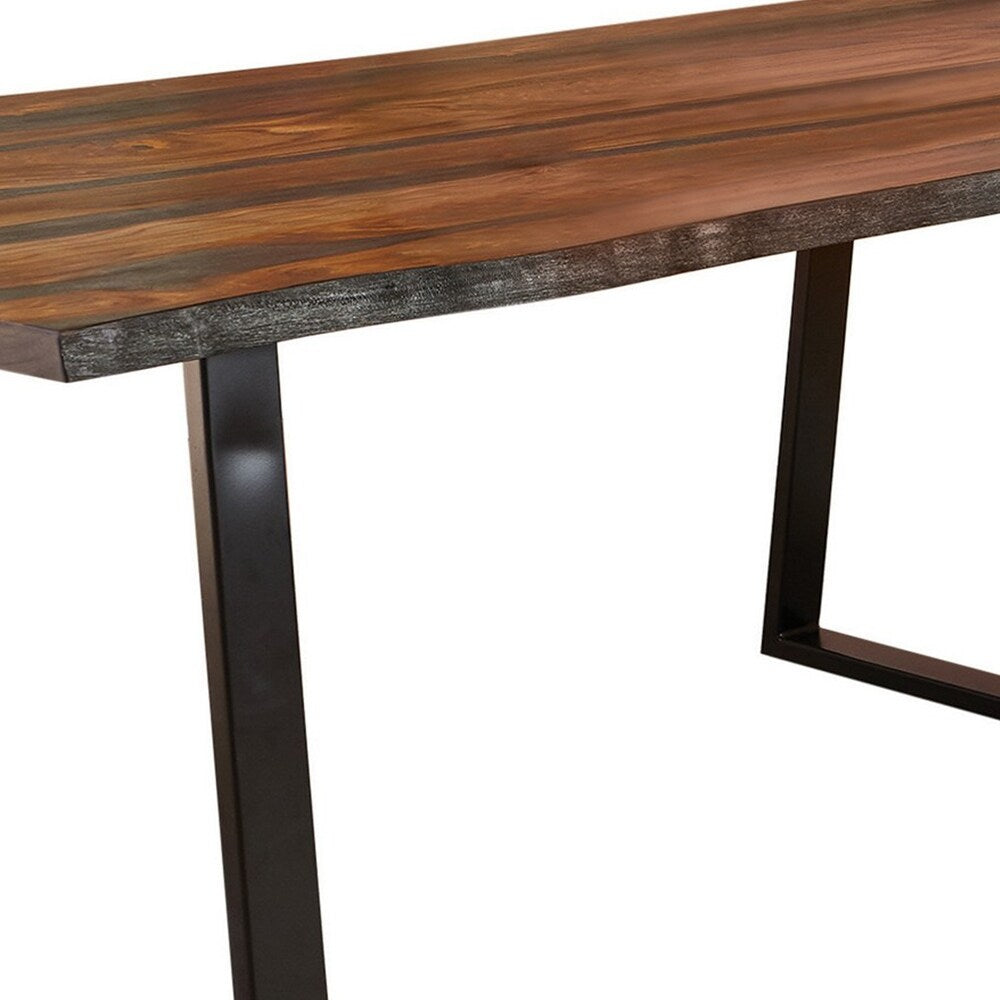 Roster Sheesham Wood Dining Table With Natural Gray Finish For Dining Room