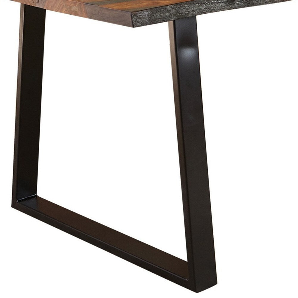 Roster Sheesham Wood Dining Table With Natural Gray Finish For Dining Room