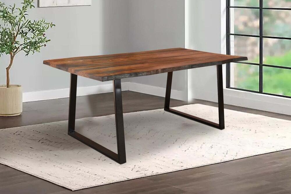 Roster Sheesham Wood Dining Table With Natural Gray Finish For Dining Room