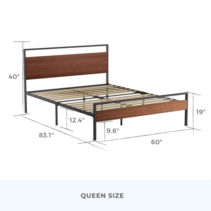 Morden  Queen size bed Iron And wood