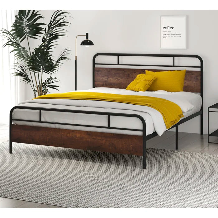 Morden  wooden & Iron  queen bed