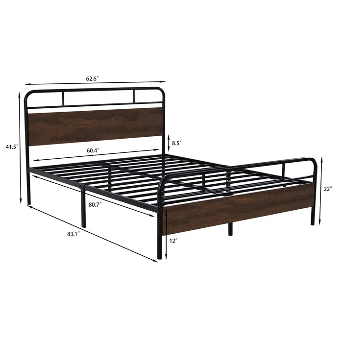 Morden  wooden & Iron  queen bed