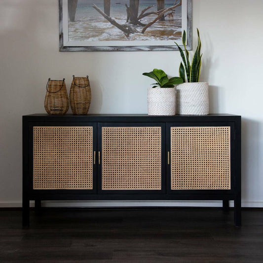 Baliya Solid Mango Wood Sideboard In Walnut For Lining Room Furniture