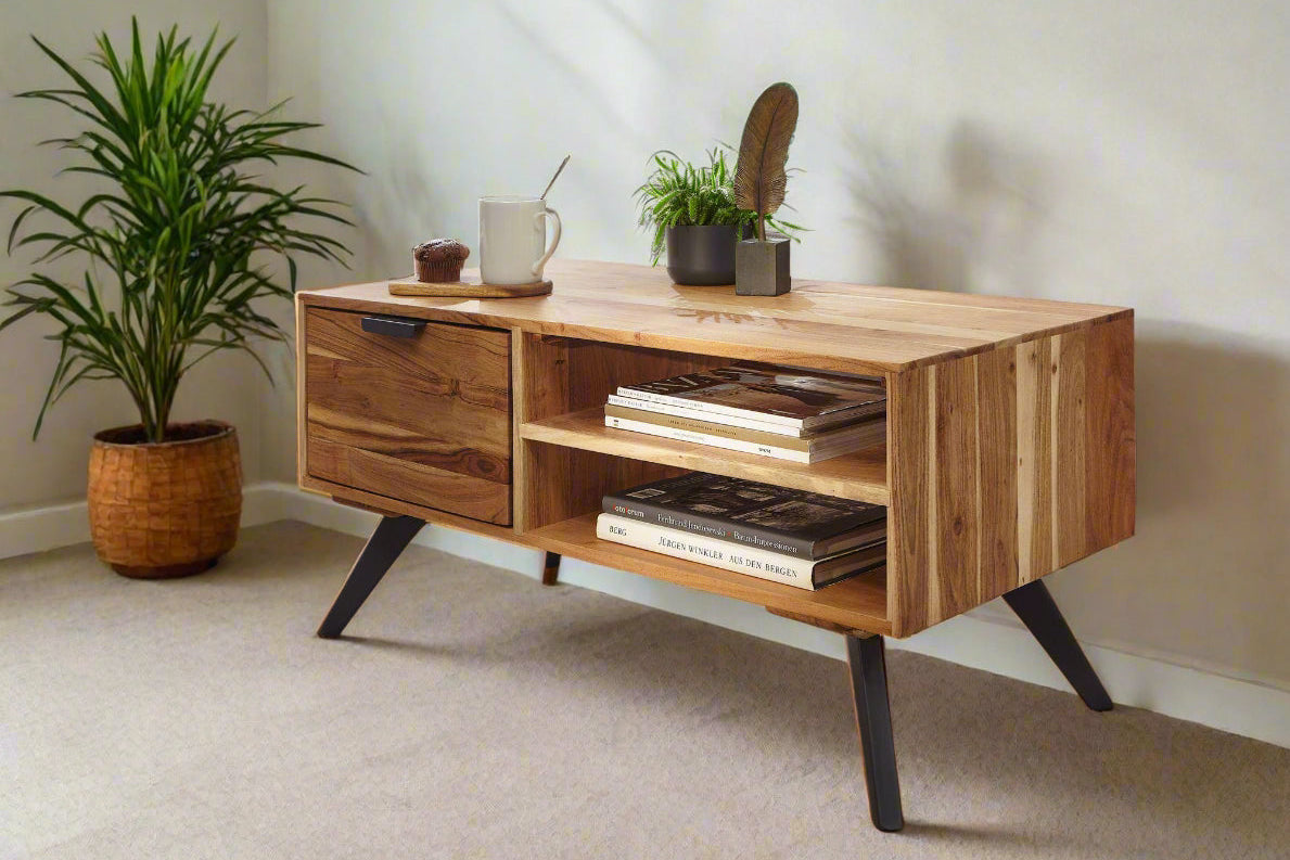 Dex Solid Wood Coffee table with drawer storage