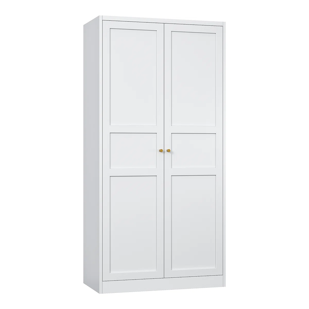 Solid Mango Wood Almirah | Two Door Wardrobe In White Finish
