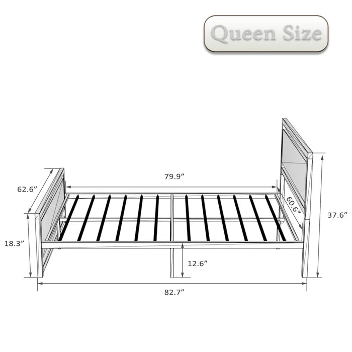 morden  queen size bed with metal & WOOD