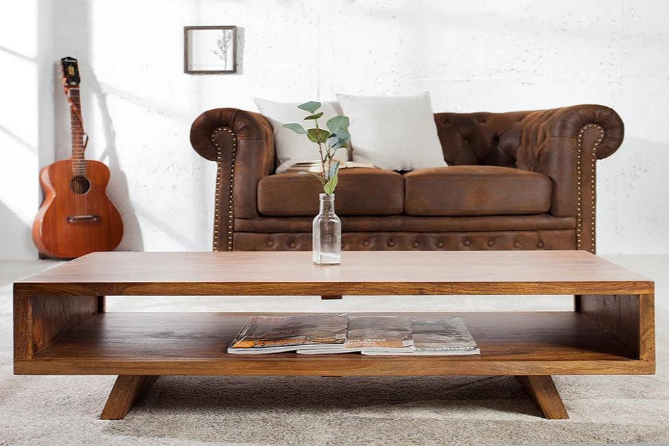 Reto Sheesham Wood Coffee Table For Living Room Furniture #001