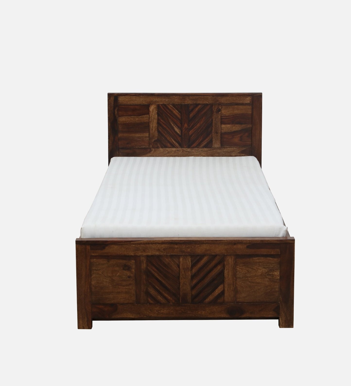 Sheesham Wood Single Bed In Provincial Teak Finish With Trundle