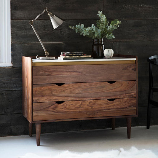 Baliya Solid Mango Wood Sideboard In Walnut For Lining Room Furniture