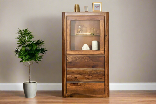 Segur Solid Wood Bookcase In Provincial Teak Finish