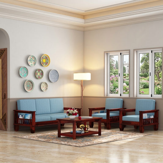 Royal Place Sheesham Wood 5 Seater Sofa Set For Living Room Furniture