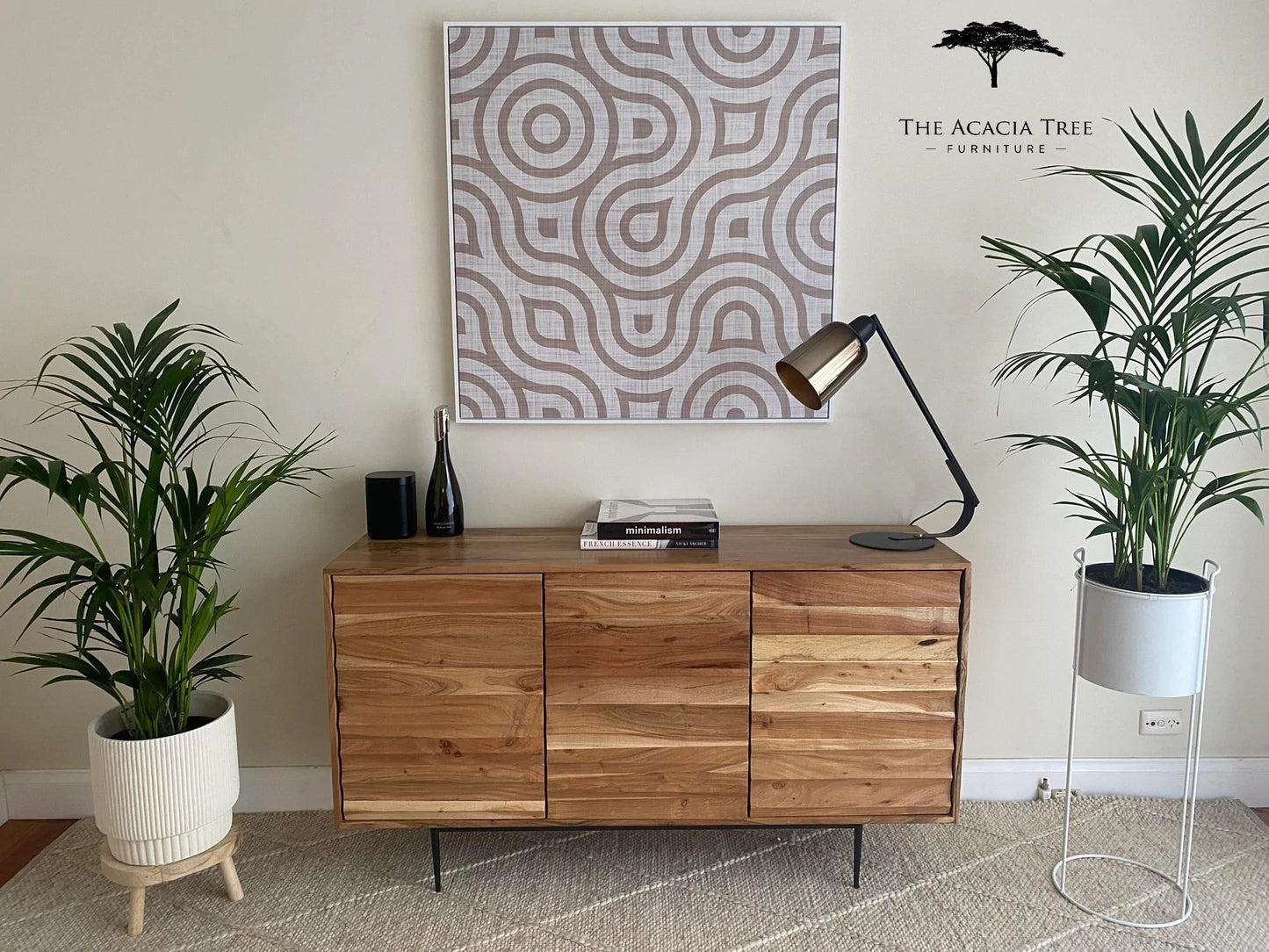 Baliya Solid Mango Wood Sideboard In Walnut For Lining Room Furniture