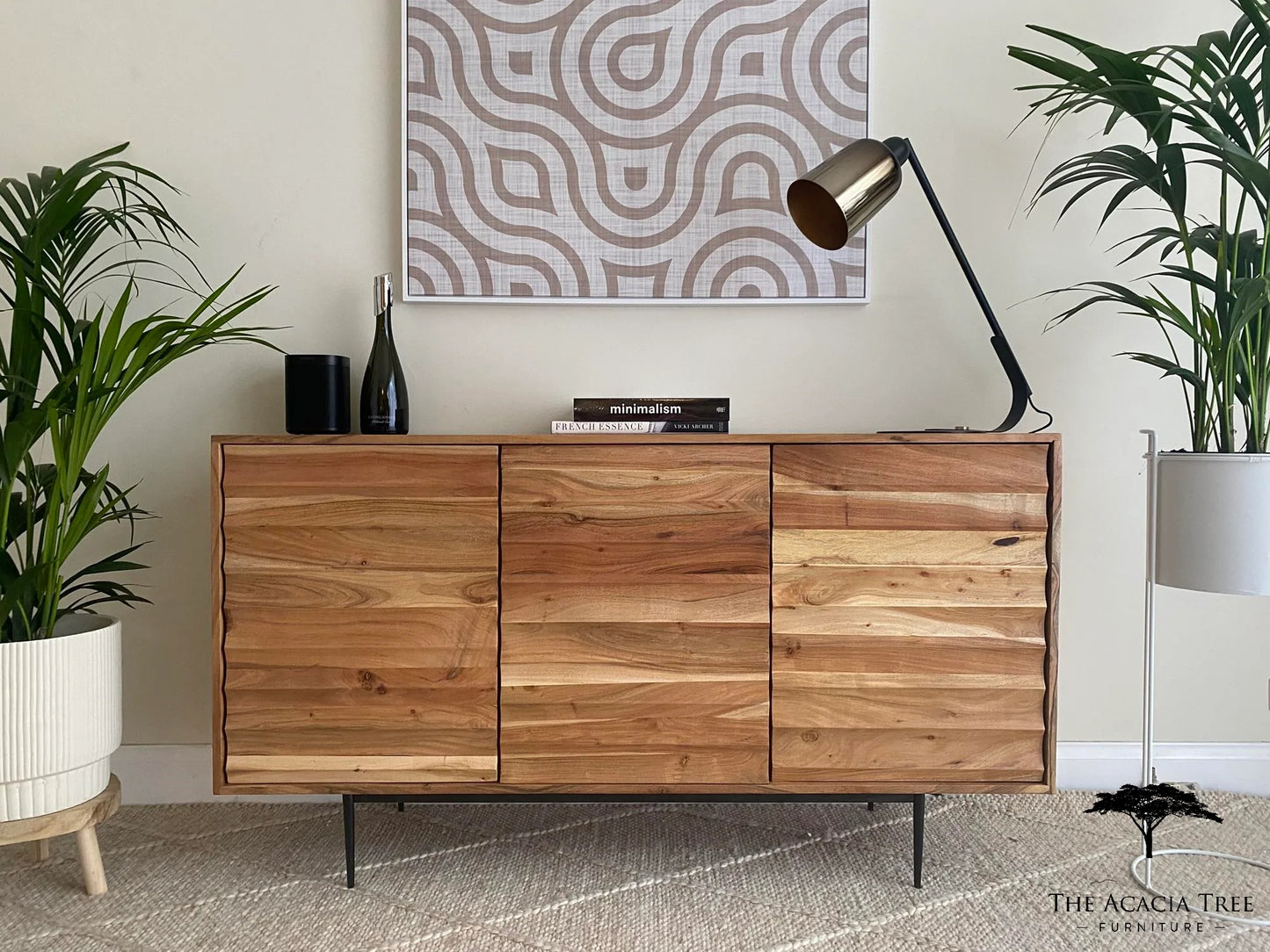 Baliya Solid Mango Wood Sideboard In Walnut For Lining Room Furniture