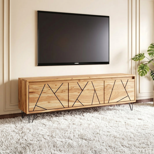 Riwa Sheesham Solid Wood Tv-Unit In Netural Finish