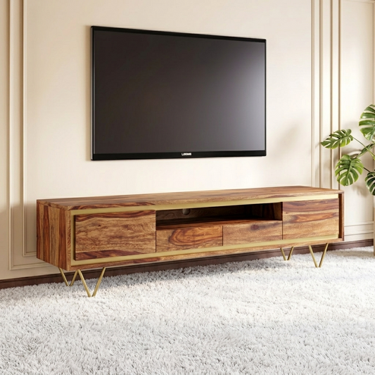 Ezra Sheesham wood 4 Drawers Tv Cabinet #009