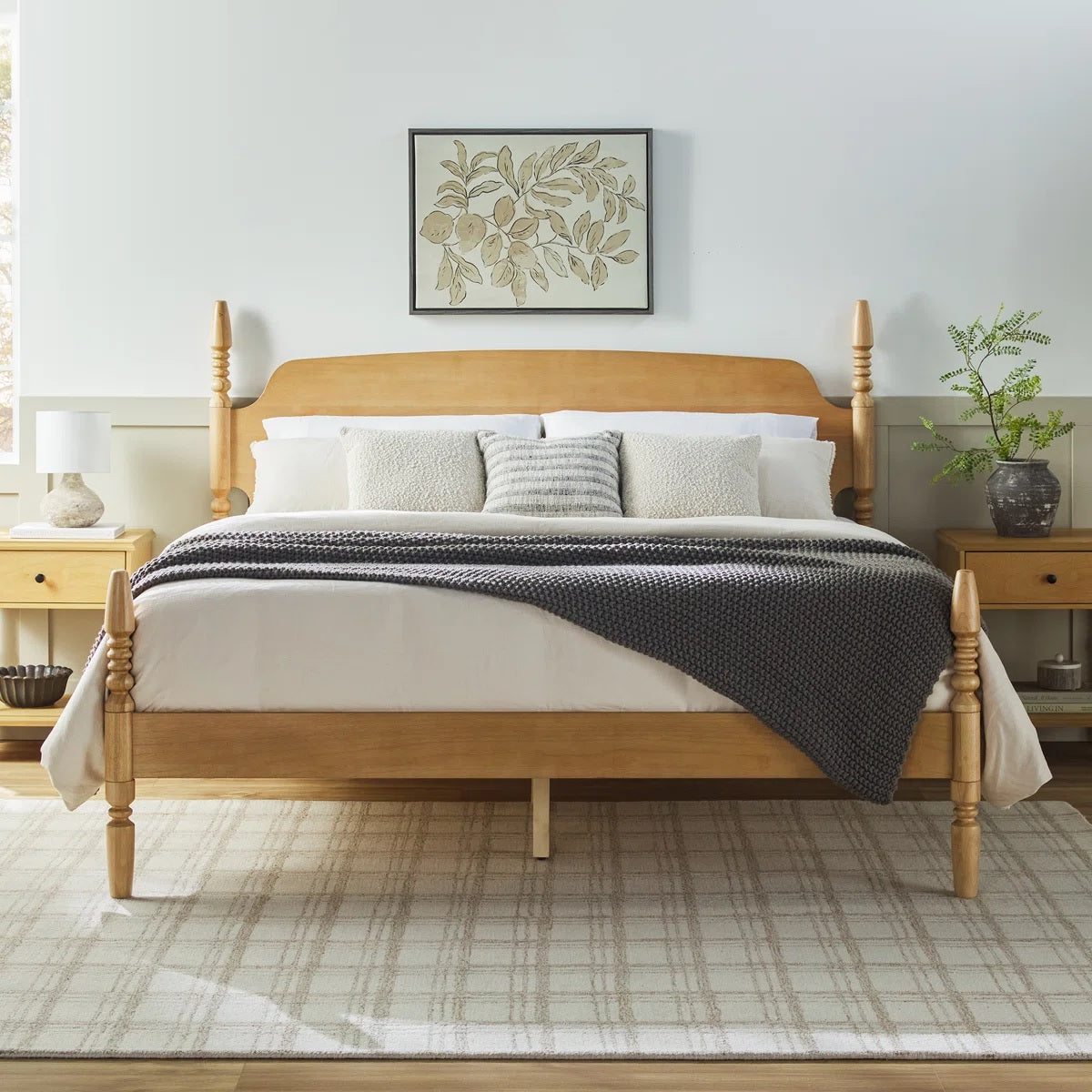Solid Wood King Size Bed For Bedroom