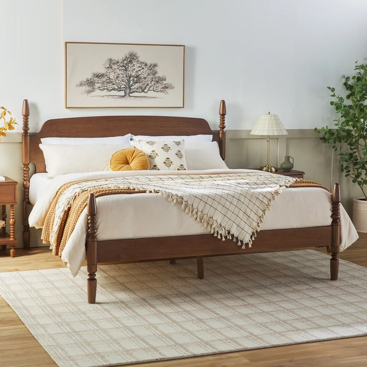 Solid Wood King Size Bed For Bedroom