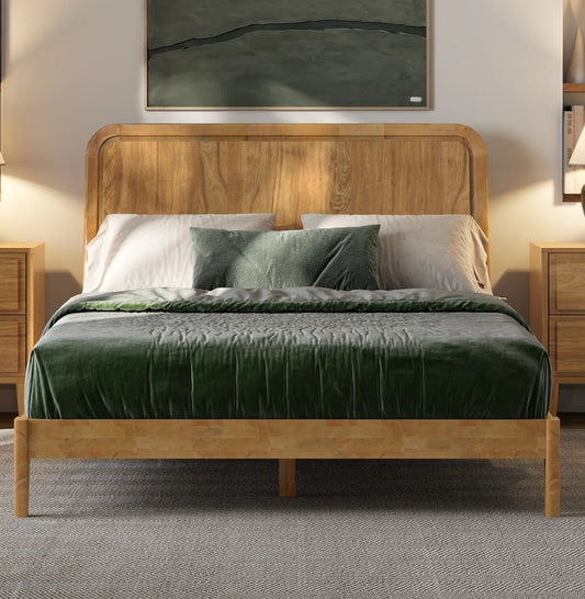 Solid Wood King Size Bed For Living Space