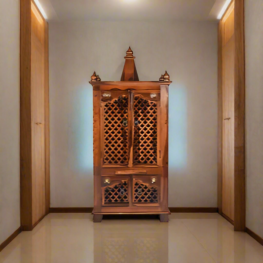 Demiwall Sheesham Wood Temple for Home & Temple Natural Finish