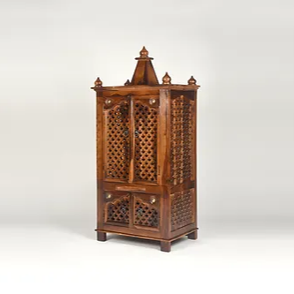 Demiwall Sheesham Wood Temple for Home & Temple Natural Finish